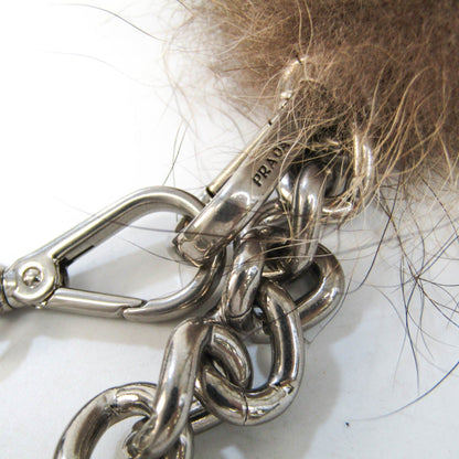 Prada Tail Charm Keyring [Beige,Dark Brown,Silver]