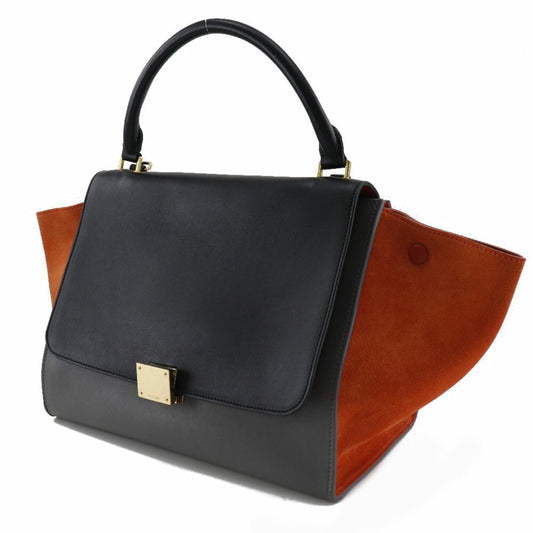 Celine Trapeze Handbag 2WAY Shoulder 169543PTA.25FO Calf x Suede Black/Gray/Orange Ladies