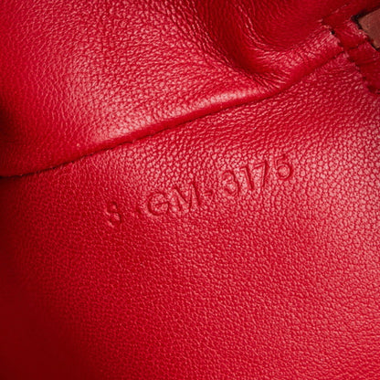 Celine Bicolor Pouch Clutch Bag Red Navy Leather Ladies