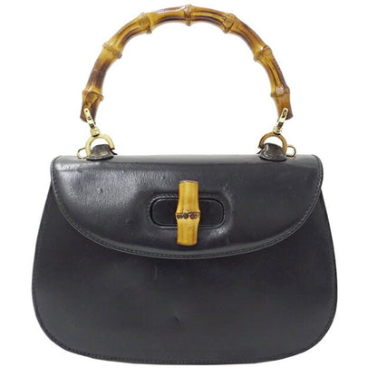 GUCCI Bag Women's Bamboo Handbag Shoulder 2way Leather Black 000 2046 0188