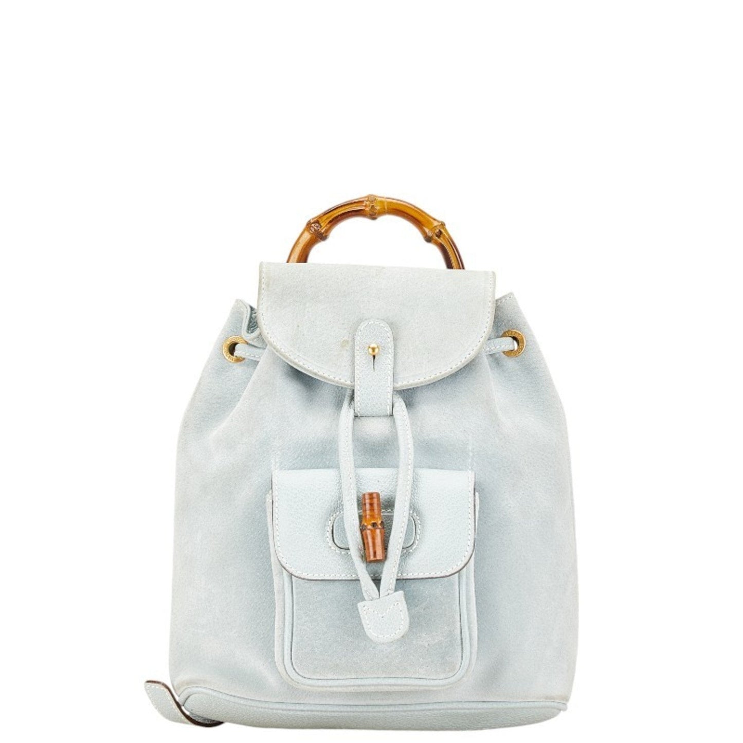 Gucci Light Blue Leather Suede Backpack ()