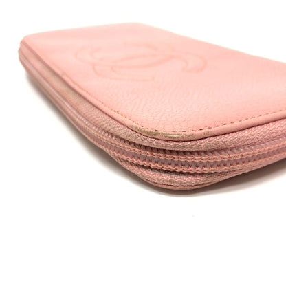 Chanel CC Mark Zip Around Long Wallet pink Beige/GoldHardware