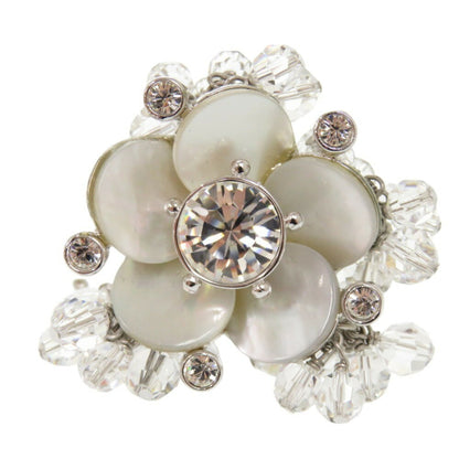 Christian Dior Silver White Metal Band Ring ()