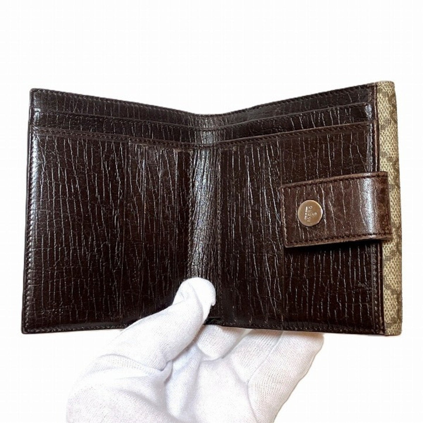 Gucci Brown Gg Supreme Leather Wallet (Bi-Fold)
