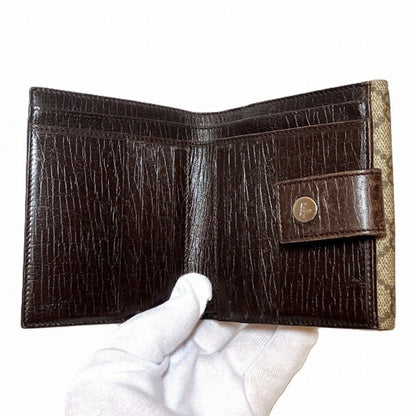 Gucci Brown Gg Supreme Leather Wallet (Bi-Fold)