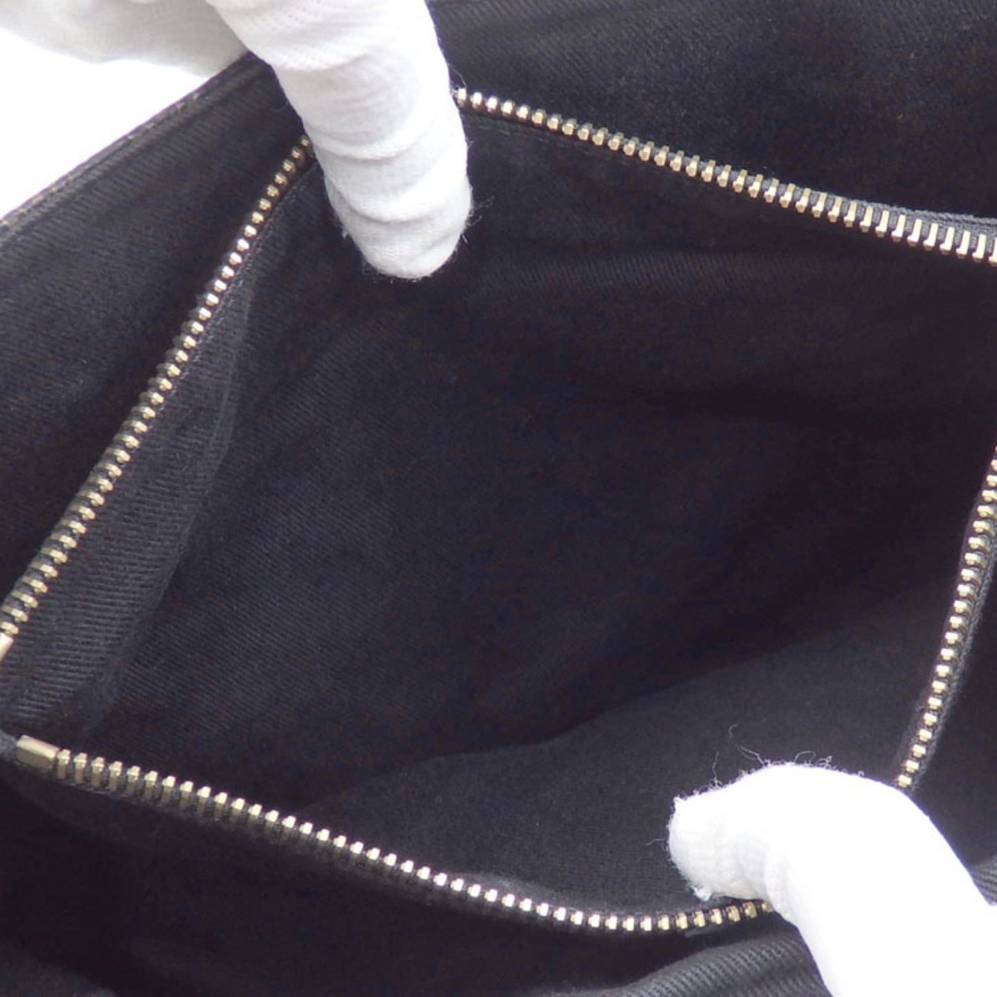 Celine Handbag Macadam Women's Black Brown PVC Leather