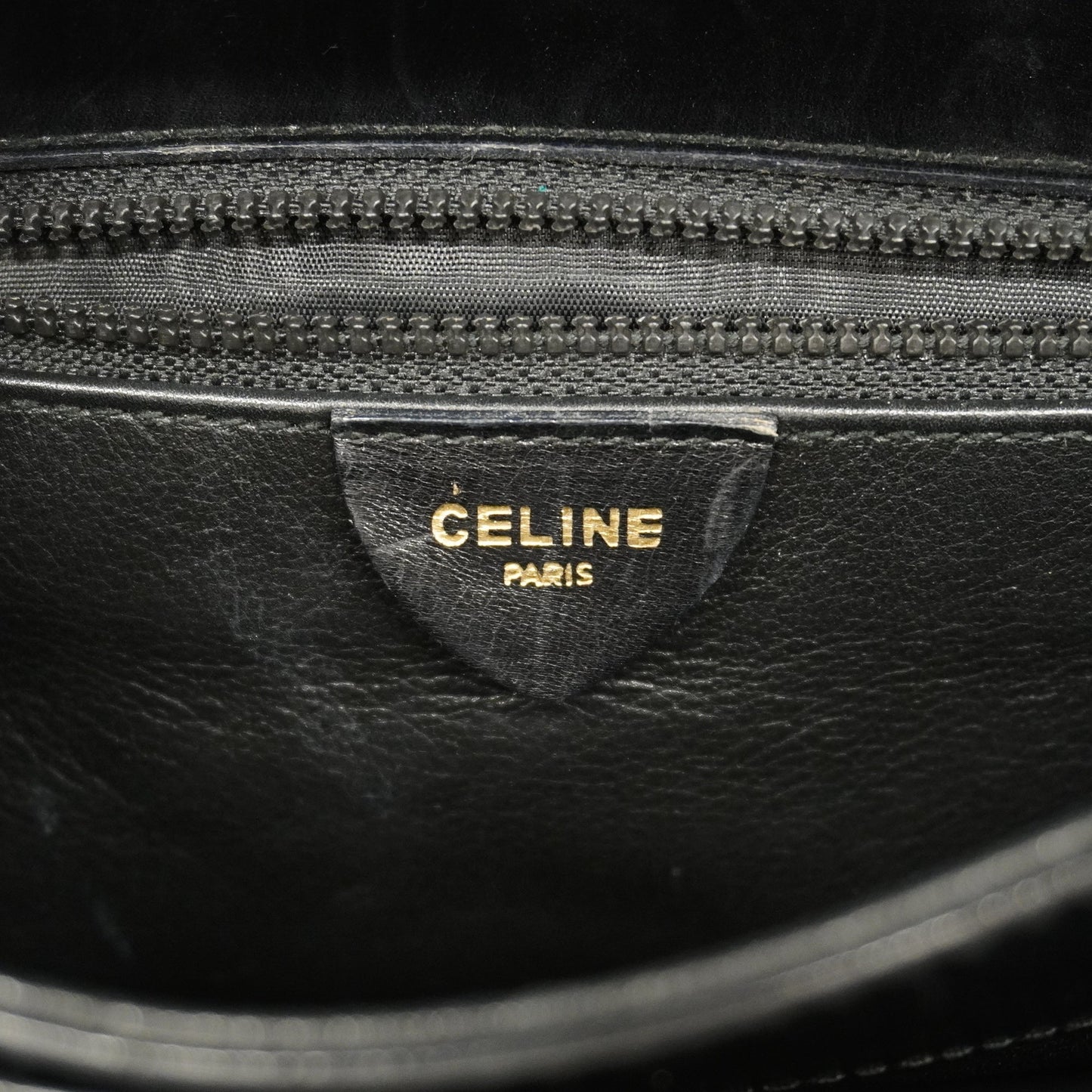 Celine  Carriage Metal Fittings Women's Leather Handbag Black