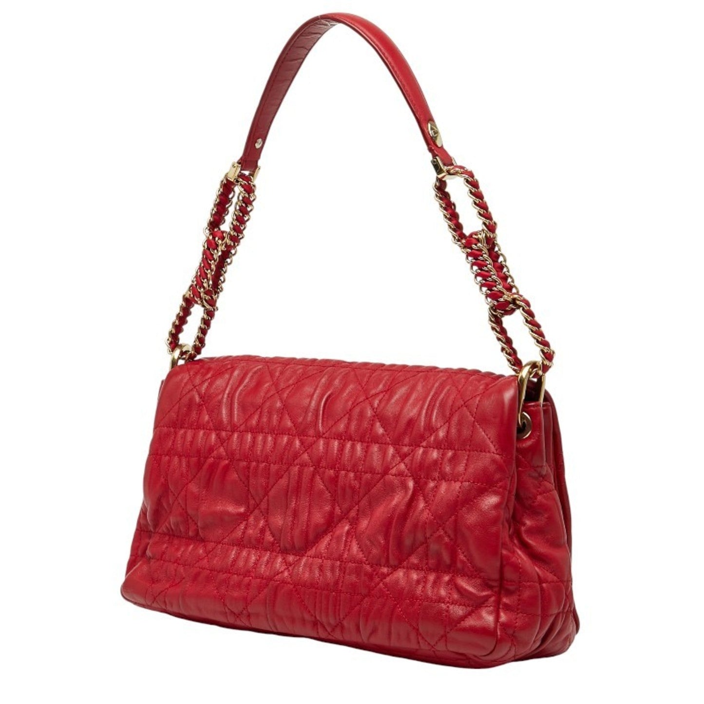 Christian Dior Red Color Leather Handbag Shoulder Bag ()