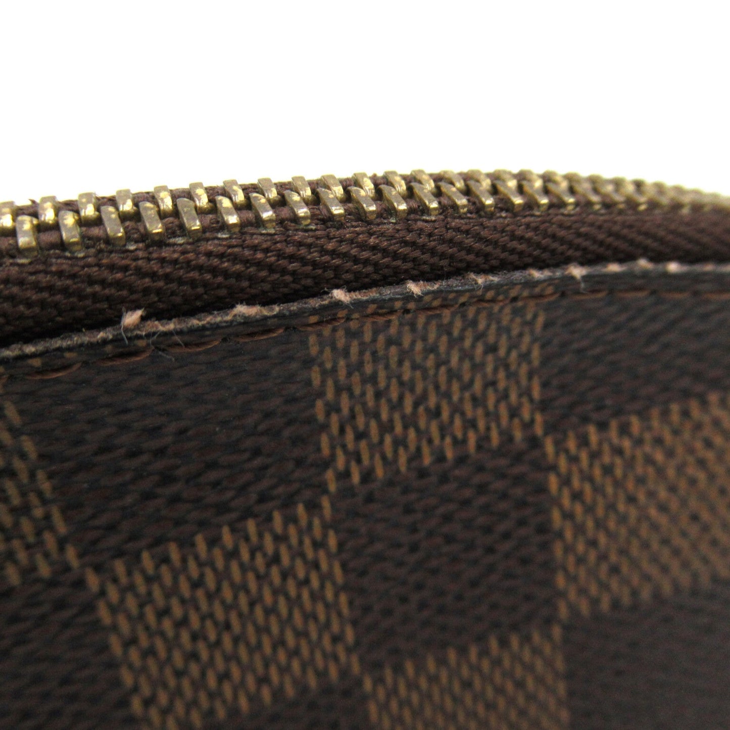 LOUIS VUITTON Pochette Cosmetic PM Brown Ebene Damier PVC coated canvas N47516