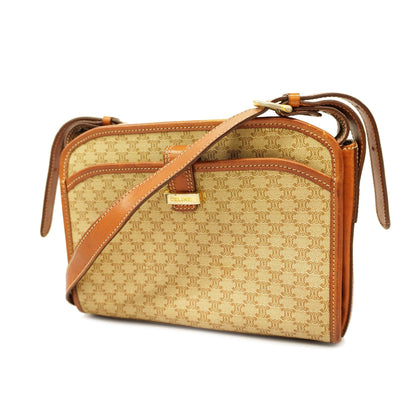 Celine  Macadam Shoulder Bag Women's PVC,Leather Shoulder Bag Beige