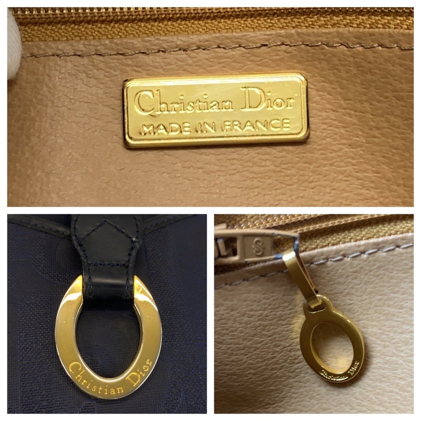 Christian Dior Navy Pvc Leather Handbag Shoulder Bag ()