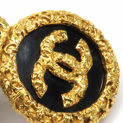 Chanel necklace here mark vintage gold x black metal material CHANEL ladies
