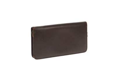 Gucci Brown Smooth Leather Bamboo Zip Long Wallet