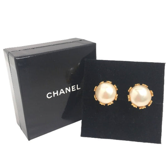 CHANEL Earring Gold Plated, Faux Pearl gold Gold Plated Women Used