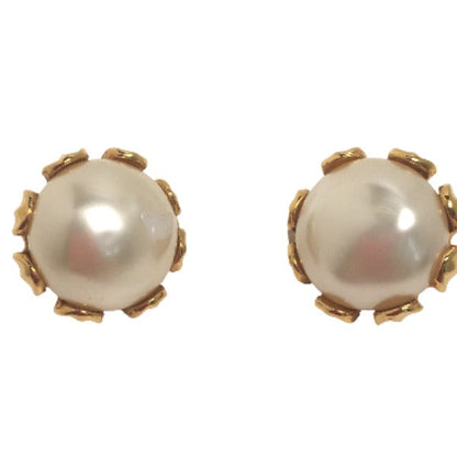 CHANEL Earring Gold Plated, Faux Pearl gold Gold Plated Women Used