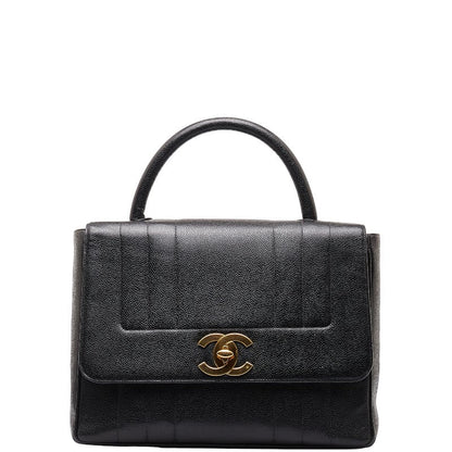 Chanel CC Caviar Mademoiselle Top Handle bag  Leather Handbag in Good condition