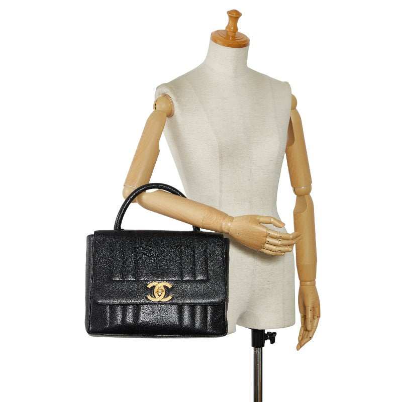 Chanel CC Caviar Mademoiselle Top Handle bag  Leather Handbag in Good condition