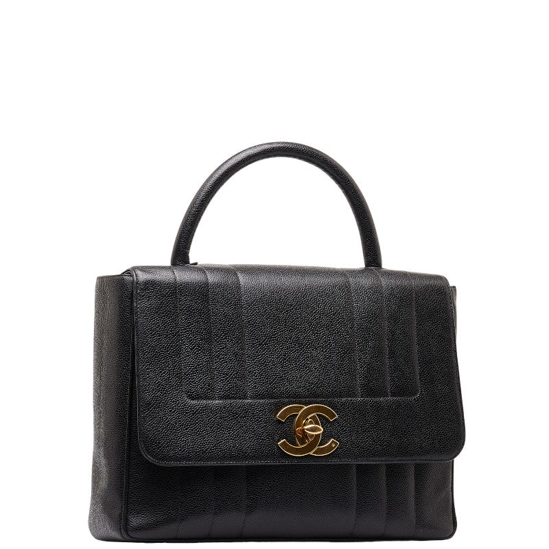 Chanel CC Caviar Mademoiselle Top Handle bag  Leather Handbag in Good condition