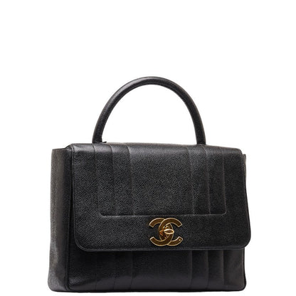 Chanel CC Caviar Mademoiselle Top Handle bag  Leather Handbag in Good condition