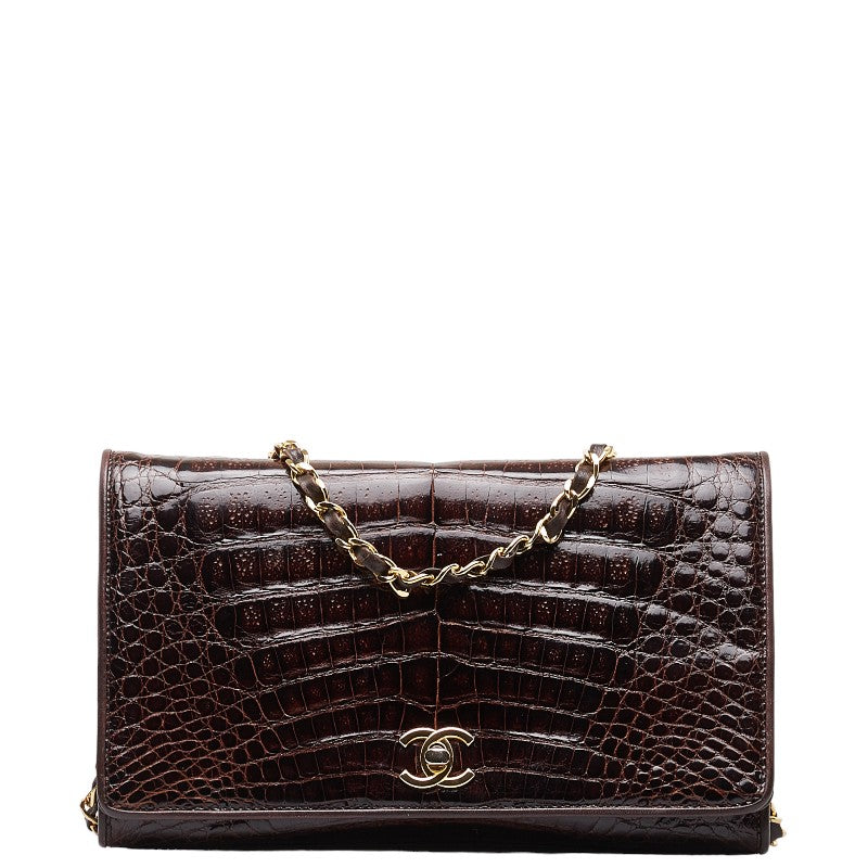 Chanel Leather Embossed Flap Chain Bag  Leather Shoulder Bag in Good condition