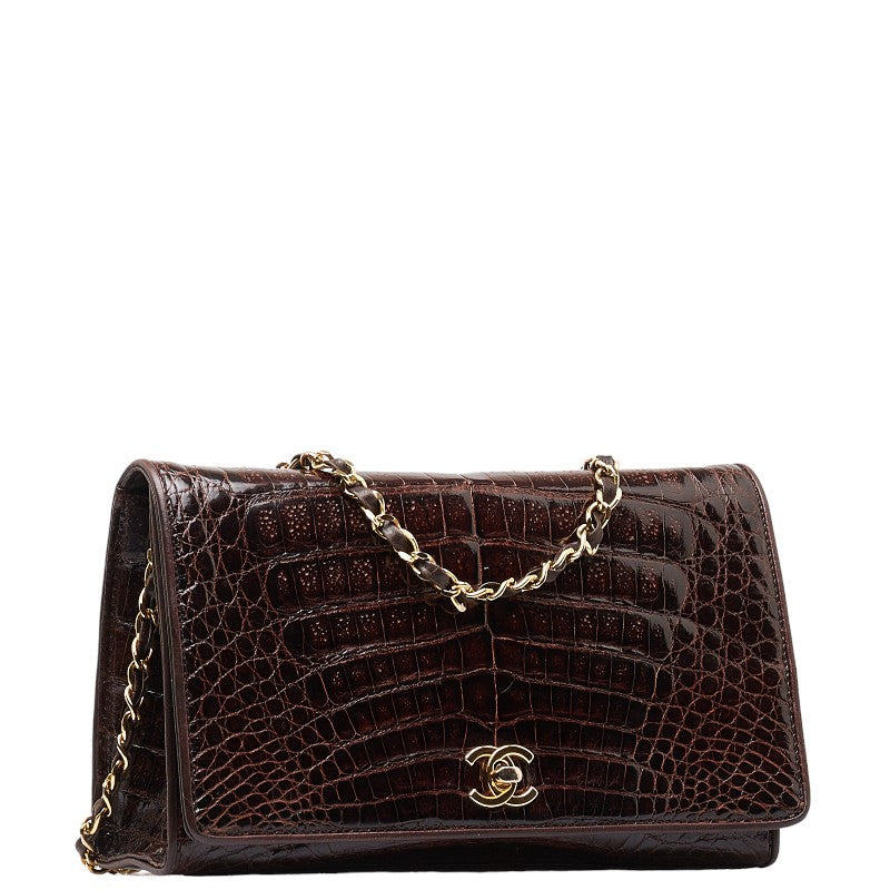 Chanel Leather Embossed Flap Chain Bag  Leather Shoulder Bag in Good condition