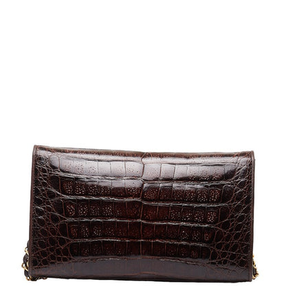 Chanel Leather Embossed Flap Chain Bag  Leather Shoulder Bag in Good condition