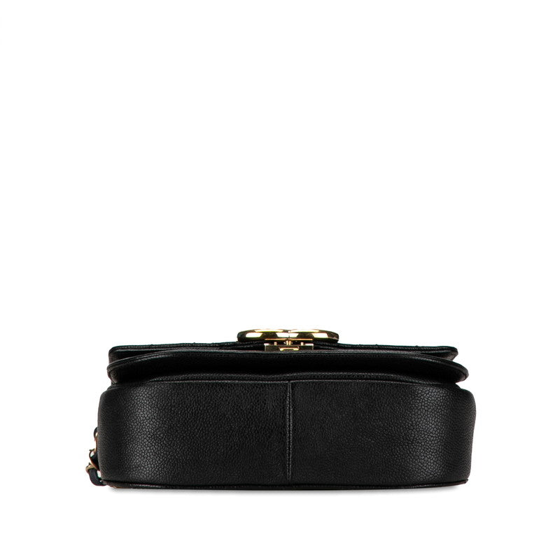 Chanel CC Caviar Top Handle Flap Bag  Leather Shoulder Bag in Good condition