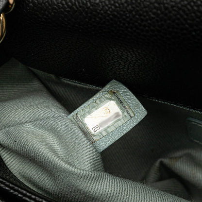 Chanel CC Caviar Top Handle Flap Bag  Leather Shoulder Bag in Good condition