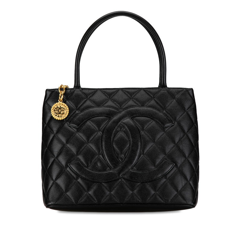 Chanel CC Caviar Medallion Tote Leather Tote Bag in Good condition