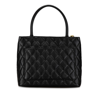 Chanel CC Caviar Medallion Tote Leather Tote Bag in Good condition