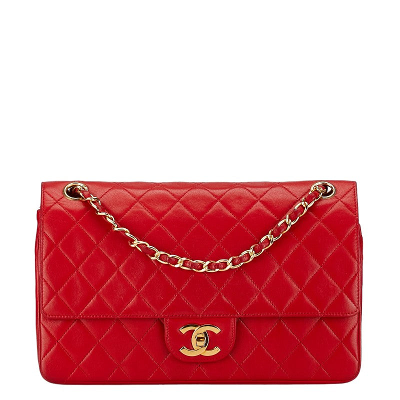 Chanel Medium Classic Double Flap Bag Leather Shoulder Bag in Good condition