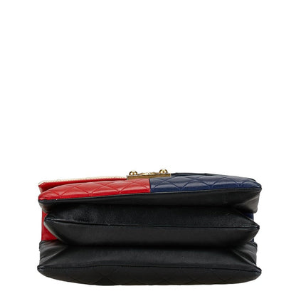 Chanel Colorblock Pagoda Flap Bag Leather Shoulder Bag in Good condition