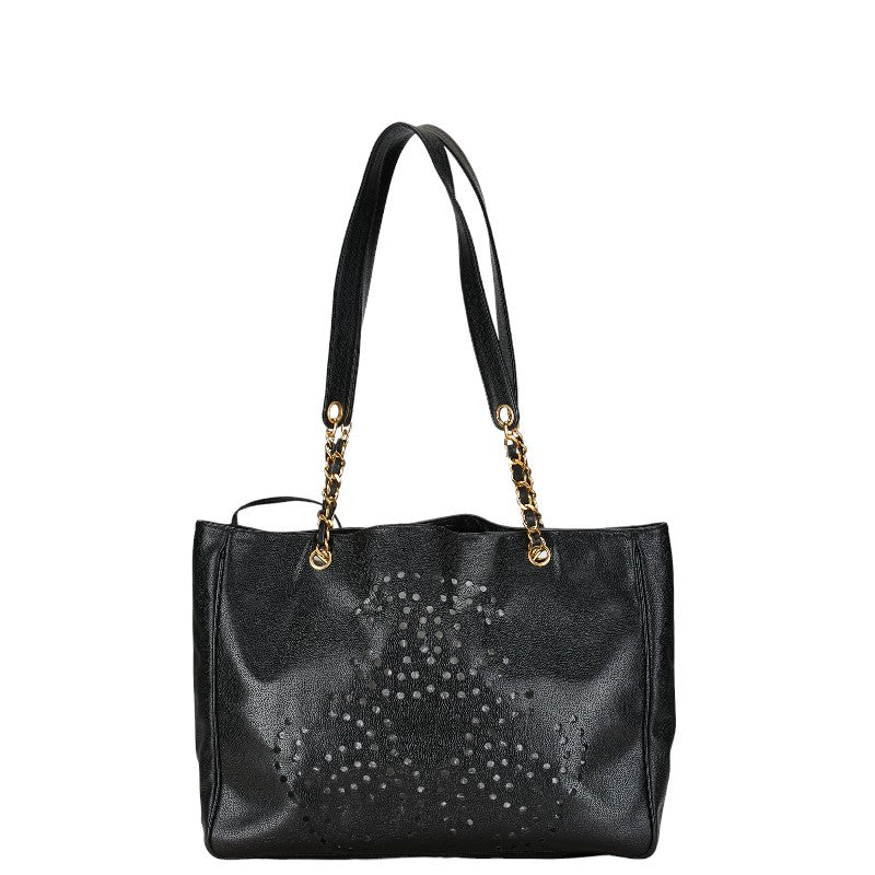 Chanel Caviar Leather Chain Tote Bag Leather Tote Bag in Good condition