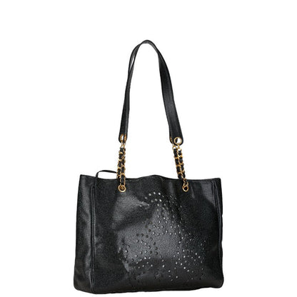 Chanel Caviar Leather Chain Tote Bag Leather Tote Bag in Good condition