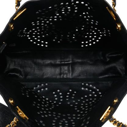 Chanel Caviar Leather Chain Tote Bag Leather Tote Bag in Good condition