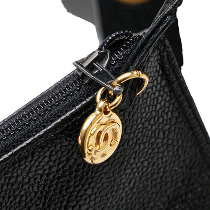 Chanel Caviar Leather Chain Tote Bag Leather Tote Bag in Good condition