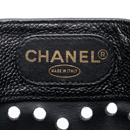 Chanel Caviar Leather Chain Tote Bag Leather Tote Bag in Good condition