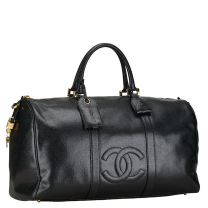 Chanel CC Caviar Travel Bag Leather Travel Bag in Good condition