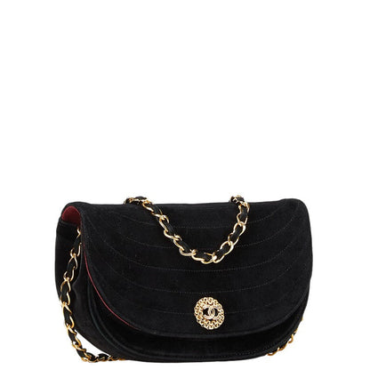 Chanel Half Moon Suede Shoulder Bag