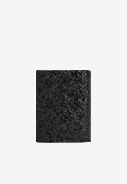 Logo-Plaque Calf Leather Wallet