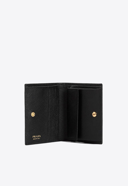 Logo-Plaque Calf Leather Wallet