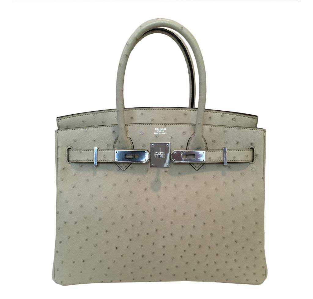 Hermès Birkin 30 Ostrich Parchemin Bag