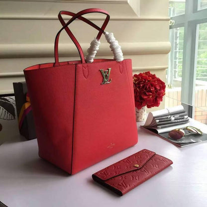 Louis Vuitton Lockme Cabas Bag Rubis