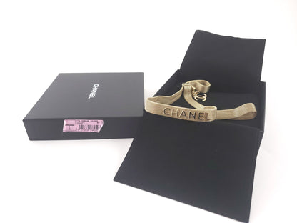 Chanel 2017 Fancy Light Gold Chain Logo Hip Belt 80
