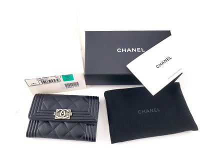 Chanel 2016 Boy Calfskin Leather O Card Holder Case