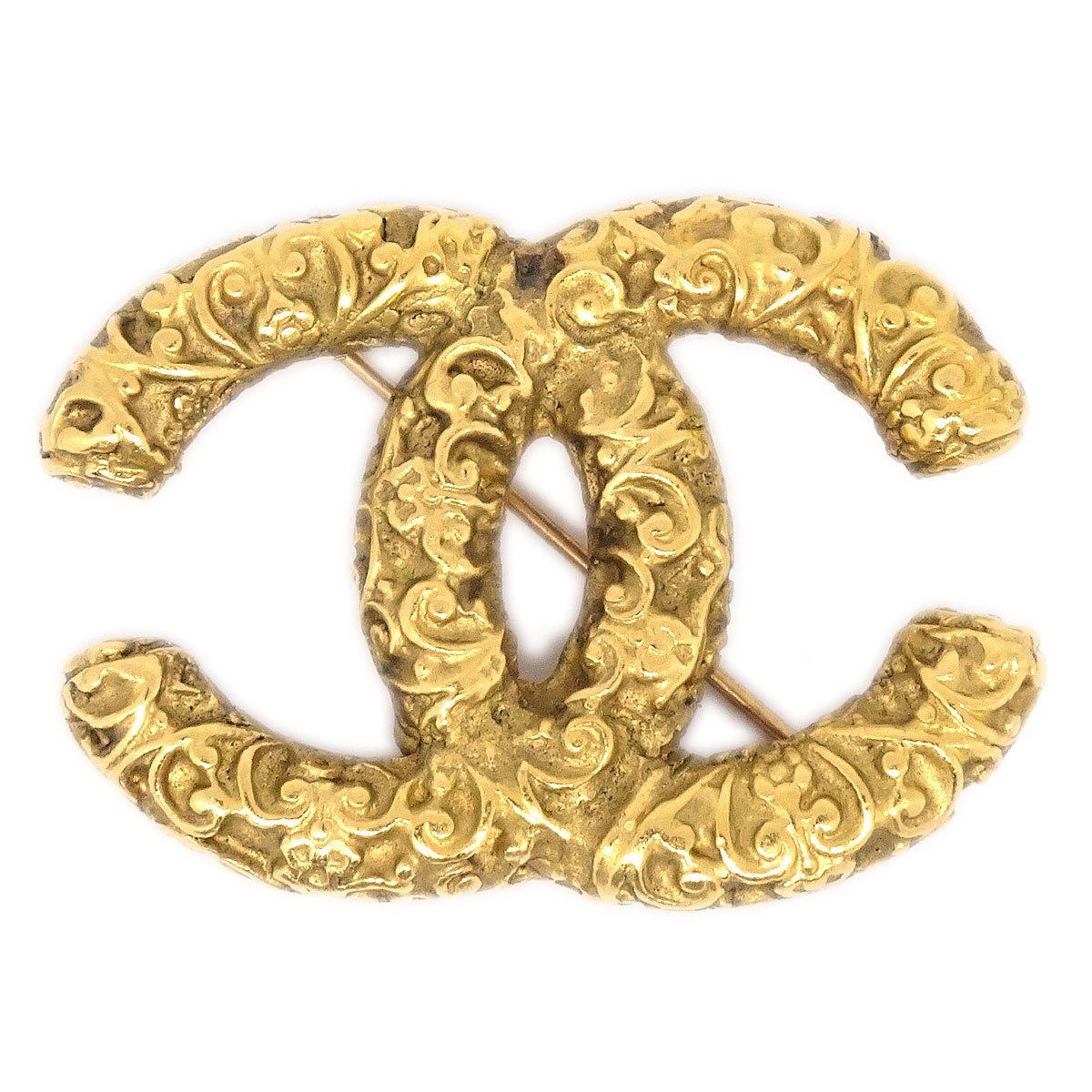 CHANEL CC Logos Brooch Gold 93A 90711