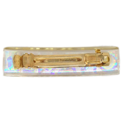 CHANEL 1997 Clear Rainbow Lucite Hair Clip Barrette 91496
