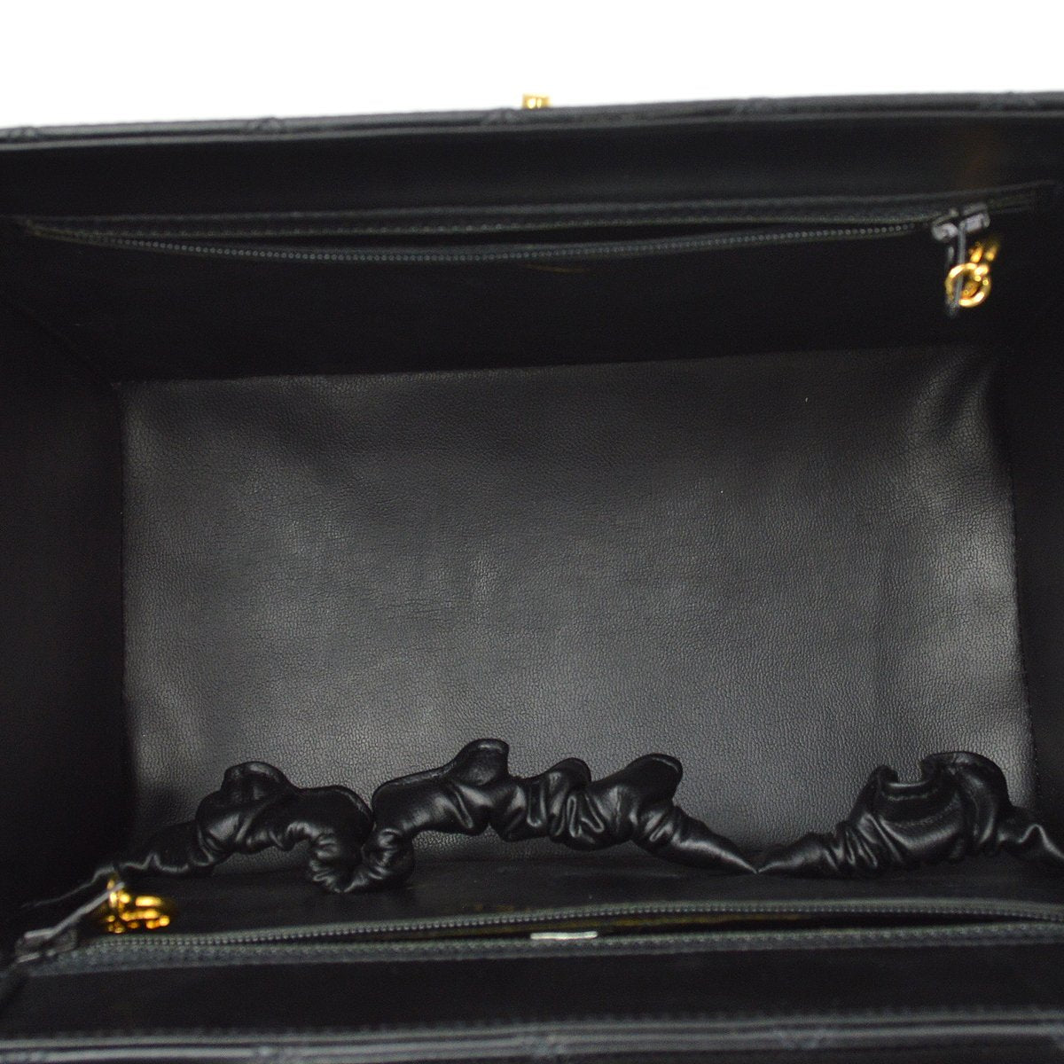 CHANEL 1994-1996 Black Lambskin Cosmoline 2way Vanity Bag AK17189d
