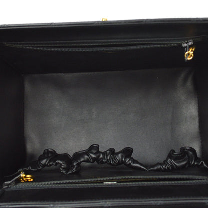 CHANEL 1994-1996 Black Lambskin Cosmoline 2way Vanity Bag AK17189d