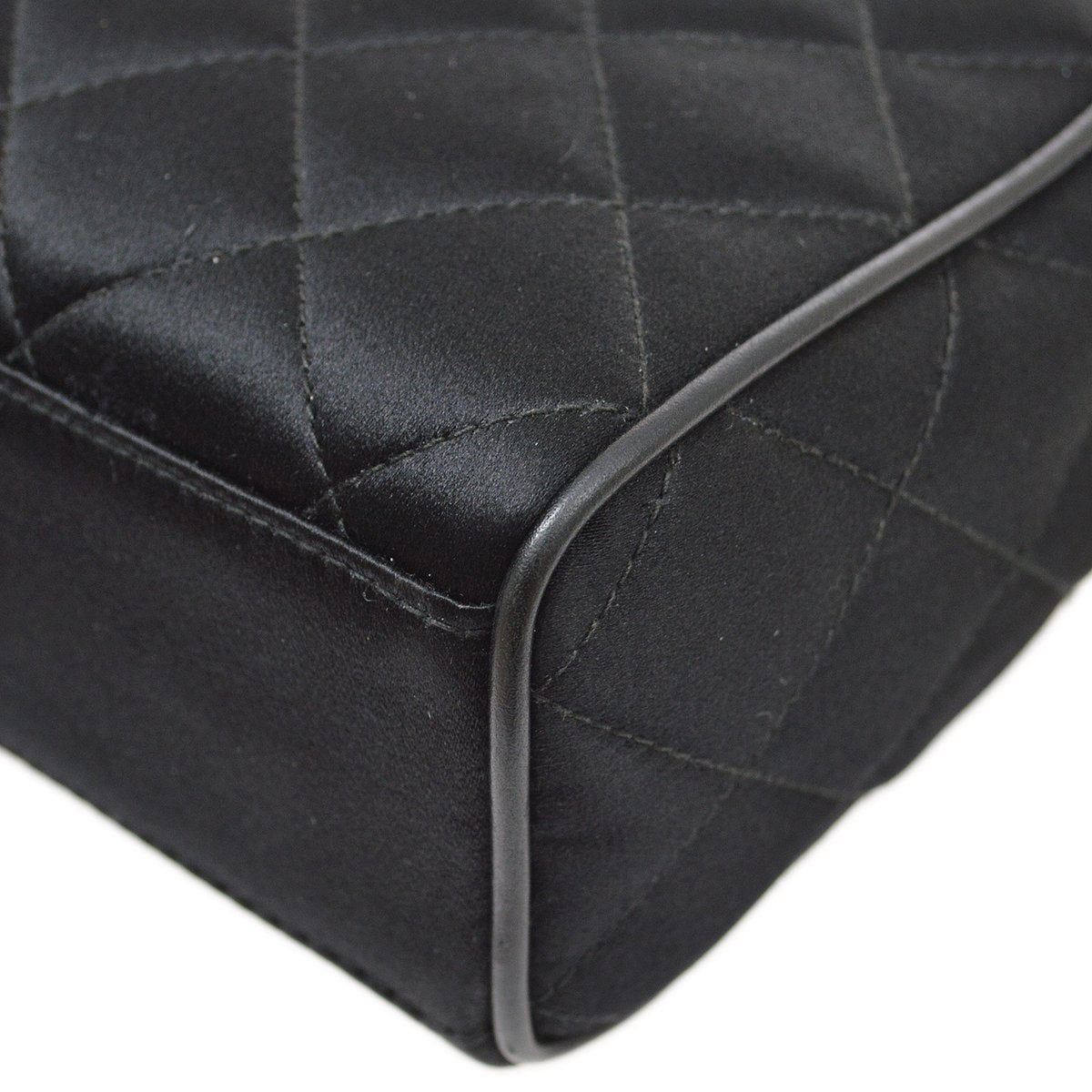 CHANEL 1994-1996 Black Satin Diamond Camera Bag Mini 82564